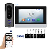 7 Inch Smart Video Doorbell Camera LCD Touch Screen Two Way Audio Night Viewing Motion Detection Alarm Wired Door Bell