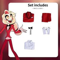 Hell's Inn Charlotte Morning Star Tv Devil Vox Cosplay Costume Polyester Fantasy Style Charlie Morningstar,XS red