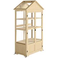 Greenhouse, with Shelf, Roof Window, Lockable Door, Acrylic, Wood Frame, 100 x 56.5 x 178 cm 100 x 56.5 x 178 cm natūrali