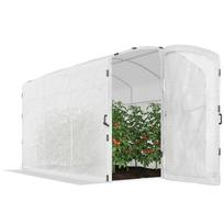 Polytunnel Greenhouse Walk-in Grow House with UV-resistant PE Cover, Door and Galvanised Steel Frame, 3 x 2 x 2m, White 300 x 200 x 195 cm