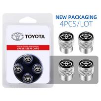 Box High quality Aluminum Wheel Tire Valve Stem Caps Airtight Covers For Toyota Camry RAV4 Hilux Prius Corolla Yaris OY3 sidabras