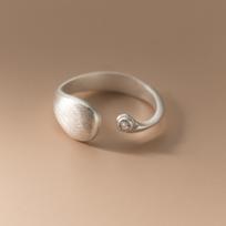 925 Silver Matte Finish Geometry Adjustable Rings For Women Wedding Fine Jewelry Accessories Jewellery Argent 925 sidabras