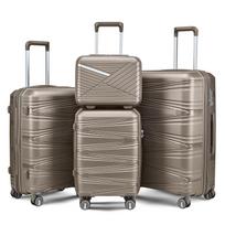 4-Piece Hardshell Luggage Set PP, Suitcase (20/24/28 Inch), 14  Cosmetic Case, Removable Wheels, Space-Saving, Lightweight & Robust Combination Lock 47 x 29 x 68 cm