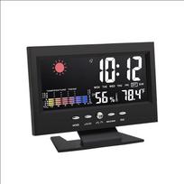 Multi functional Weather Station Clock Hygrometer Calendar Digital LCD Display Temperature and Humidity Meter VoiceControl ABS juoda