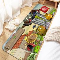 Plants vs. Zombies Door Mat Entrance Non-slip Doormat Washable Kitchen Carpet Living Room Hallway Rugs Bathroom Bath Door Mats 40x120cm beige