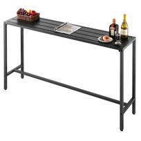 VEVOR Lauko baro stalas, 160 x 37,5 cm Verandos baro stalas, Vandeniui atsparus stalviršis ir tvirtas metalinis rėmas, Stačiakampiai stalai iki skaitiklio aukščio 160 x 37.5 x 98 cm