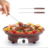 Electric Chocolate Fondue Set 2 Temperature Settings Melting Pot with Serving Tray Fun Black Au Plug