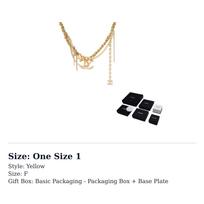 CHANEL 2022 Plated Multi Chain Cc Choker Necklace Costume Necklace AB8873-B08672-NJ302 One Size 1 geltona