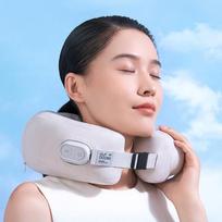 Multifunctional U-shaped Air Cushion Cervical Spine Massage Pillow Shoulder, Neck, Waist and Back Massager Neck Massager beige