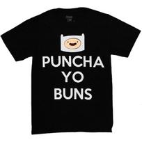 Changes Adventure Time Finn Punch-A Yo Buns Men's T-Shirt, Black, X-Large XXXXXL juoda