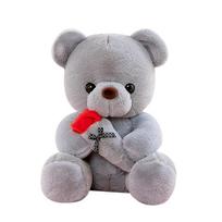 Adorable Rose Bear Plush Toy Valentine's Day Present Hug Bear Plush Toy Female Birth Date Present great for daily use 25cm beige