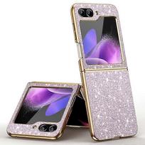 For Samsung Galaxy Z Flip7 FE 5G/ Z Flip6 5G/ Z Flip5 5G Case Leather+PC Phone Cover Sparkle Glitter