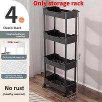 Minimalist Plastic 4 Tier Narrow Storage Cart For Bathroom Kitchen And Closet Organization White Four Storey,15cm gray
