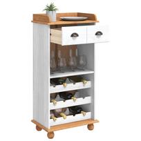 ASKIM Wine Cabinet White with Honey Finish 57 x 37 x 114 cm