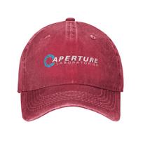 Aperture Science Laboratories  Portal Baseball Cap Sun  Outdoor Sports SunProof Washed Trucker Hat Couple Women Snapback Cap One Size gray