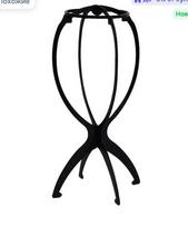 Plastic Wig Display Stand, Black Wig Holder for Styling and Storage One Size black