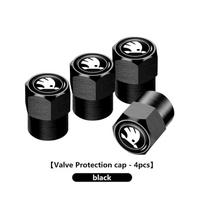 For Skoda FFKO1For Skoda 4Pcs Car Wheel Tire Valve Cap Protection Cover Auto Accessories octavia a5 a4 mk1 2 fabia superb rapid mk3 yeti 2006 gray