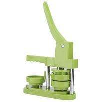 Badge Machine 58mm Rotary Mini Insignia Making Machine with 100 Sets of Badge Consumables for Badge Making beige