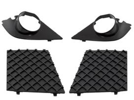 BMW 5 E60 E61 03-10 Set of 2 Halogen Frames and 2 Bumper Grilles (4 Pieces Set)