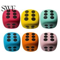 Washable Foam Dice 6Pcs 3.8/6/8CM Giant EVA Rounded Corner Six-Sided Large Easy-to-clean Gaming Toy Board Game Prop Casino Themed Party Decoration 3.8cm 6pcs yellow