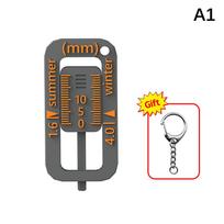 Tire Tread Depth Gauge Keychain Portable Measurer Car Tire Safety Check Universal Essential For Road Trips And Car Maintenance A1 gray