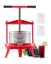 VEVOR 2.38 Gal/9L Fruit Wine Press, Stainless Steel Basket with Cross-beam and Triangular Structure, Manual Juice Maker raudona