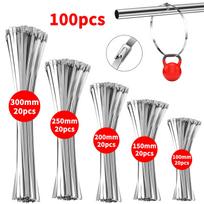 100pcs Heavy Duty Stainless Steel Cable Ties - Rust Resistant, Self-Locking, Corrosion-Proof & Durable Metal Fasteners, 304 Stainless Steel