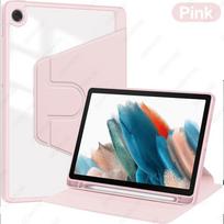 360 Rotating Case for Samsung Galaxy Tab A8 10.5 Inch (SM-X200/X205/X207), Slim Protective Cover, Auto Wake/Sleep rožinė