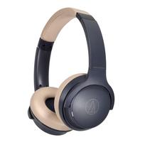 Audio-Technica ATH-S220BT NBG Navy Beige Wireless On-Ear Headphones, 60-Hour Battery, Multipoint, Low Latency