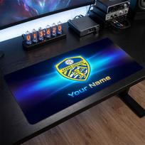 Leeds United Custom Large Mouse Pad, Personalized Name Text Print, Football Logo Non‑Slip Desk Mat Gaming Gift 40cmx90cm purple