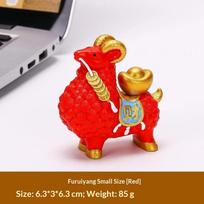 Feng Shui Goat Statue Golden Sheep Figurine Zodiac Wealth Ornament Rotating Persimmon Luck Chinese Collectible Home Decor Gift S raudona