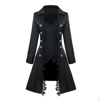 Punk Medieval Long Trench Costume Suit XL juoda