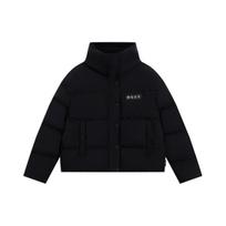 Li Ning Vital Essential Logo Metal Plaque Loose Fit Stand Collar Short Down Jacket Women Outerwear Black AYMS164-2 XXL black