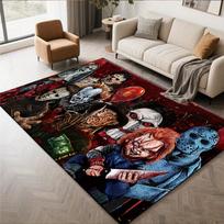 Vintage Horror Movie Character Mat Non-Slip Area Mat Red Black Living Room Bedroom Office Christmas Halloween Decor Area Rug 40x60cm gray