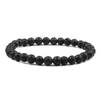 Žavinga apyrankė natūralaus akmens karoliukai 6/8/10 mm vulkaninės lavos tigro akių karoliukai elastinės apyrankės vyrams, moterys, papuošalai pulsera hombre 21cm beige