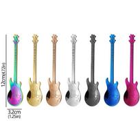 7 vnt. nerūdijančio plieno gitaros formos kavos šaukšteliai, kūrybingi pieno arbatos šaukšteliai, desertiniai vestuviniai šaukšteliai, vaikiški kavos aksesuarai, stalo įrankiai beige