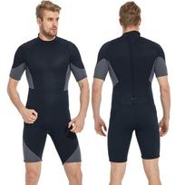 Mens 2mm 3mm Shorty Wetsuit Scuba Diving Snorkeling Swimming Warmth Protection Summer Winter Spring Fall Large black