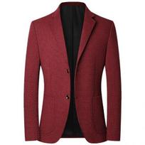 Autumn Men High Quality Wool Blend Blazer Jacket Slim Fit Business Casual Suit Coat for Formal Occasion Daily Work Outwear Sizes up to 4XL for Male 4XL pilka