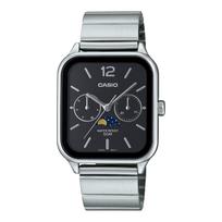 CASIO Standartinis Mėnulio fazių Analoginis Vyriškas Laikrodis MTP-M305D-1AV Metalinė Apyrankė Juodas Užsienio Modelis gray