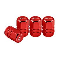 the Car Tire Valve Caps Emblem Metal Dustproof Cap For Ford STLine Edge Explorer Transit Ranger Kuga F150 MK7 Fusion Taurus MAX CVY1 raudona