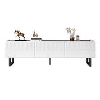 TV Stand with Three Drawers, Low TV Furniture. Classic Black and White Design. 170 x 35 x 47 cm (Length x Width x Height) 170 x 35 x 47 cm