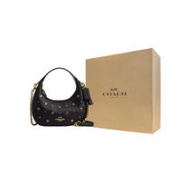 COACH CARMEN Delicate Pebble Leather Shoulder Bag, Crossbody Bag, Handbag Small Women's Black CAK87-B4BK One Size 2 beige