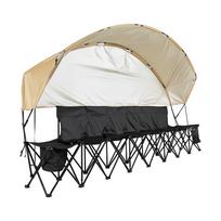 VEVOR Nešiojama sulankstoma suoliukas, 6 vietų futbolo suoliukas su laikymo kišenėmis, puodelių laikikliais ir transportavimo krepšiu 317 x 45 x 178 cm