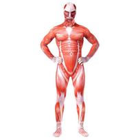 Helovino pilno kūno kostiumas Attack On Titan Skeletas Raumenys Lycra Spandex Kombinezonas Visų dydžių Tag 2XL=US L red