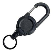 Heavy Duty Retractable Keychain with Steel Cable Carabiner Clip Anti-Lost Pull Reel Lanyard for Outdoor Sports Tools Keys ID Bad white