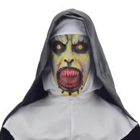2026Nun Ghost Face Haunted Mask Halloween Horror Virgin Mary Headgear cos Dress up props Nun style2 gray