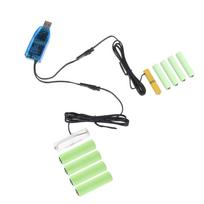 Universal 1 to 2 Type C USB to 1.5V 3V 4.5V 6V 12V AA+AAA Dummy Battery Power Cable for Radio LED Light Toy Keyboard USB