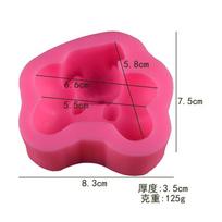 Cute Dog Holding Bone Shape Fondant Silicone Mold, Clay Chocolate Mold, Aromatherapy Plaster 8.3x7.5x3.5cm red