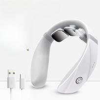 Mini Cervical Spine Massager Neck Smart Cervical Spine Massager Microcurrent Pulse Voice Electric Neck Protector white
