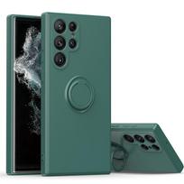 S24 Ultra 5G Magnetinis Žiedas Telefono Sulankstomas Stovas Dangtelis Skirtas Samsung Galaxy S24 S25 S23 Ultra Plus S21 FE Skystas Silikonas Matinis Dangtelis S21 FE levandų violetinė spalva